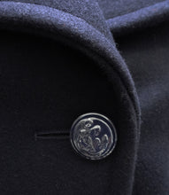 Alexander McQueen Smart Navy Pea Coat with Velvet Collar, UK8-10