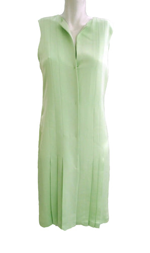 Emilia Wickstead Mint Green Pleated Summer Dress, UK12