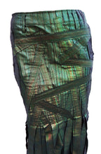 Issey Miyake Iridescent Metallic Green Ribbon Skirt, UK8-10