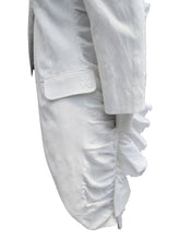 Yohji Yamamoto Y-3 Adidas White Ruffle Tailcoat, UK10