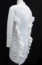 Yohji Yamamoto Y-3 Adidas White Ruffle Tailcoat, UK10