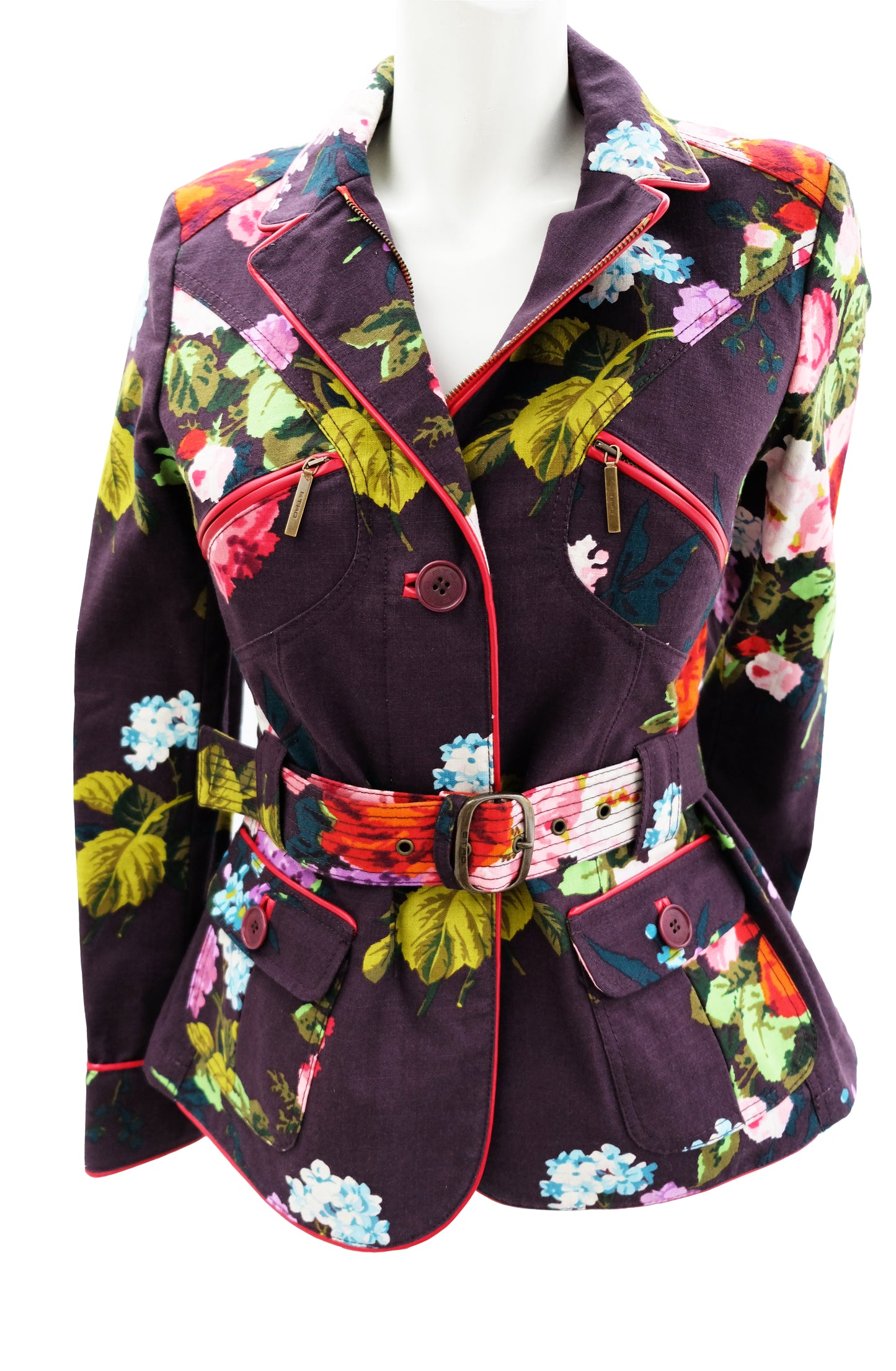 Etro Belted Jacket in Flower Print, UK12