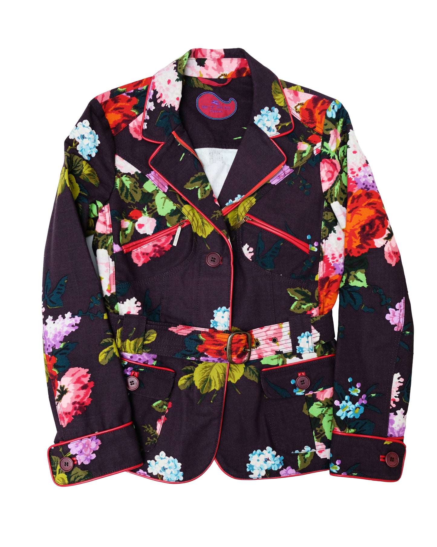 Etro Belted Jacket in Flower Print, UK12