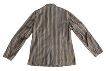Alain Figaret Vintage Blouse in Taupe Striped Silk, M