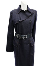 Celine Denim-Look Wool Trench Coat, UK12-14