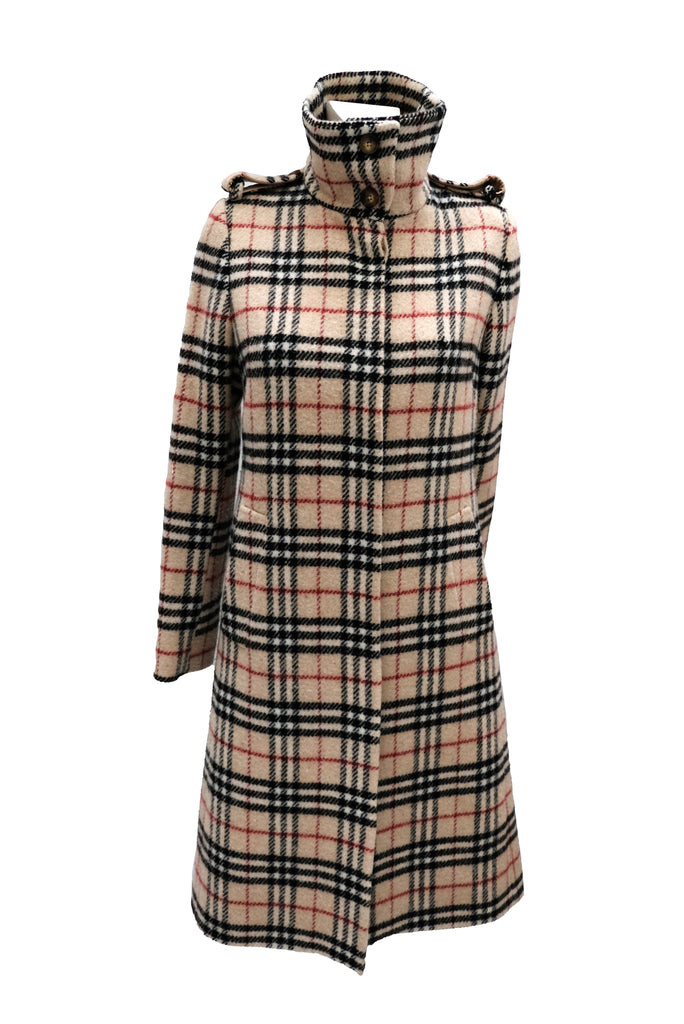 Burberry Vintage Wool Coat in Nova Check, UK10 – Menage Modern Vintage