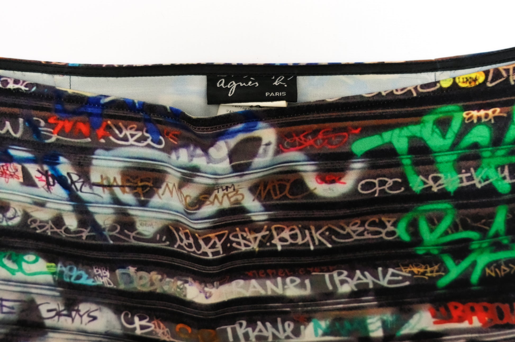 Agnes B Grafitti Photo Print Mini Skirt, UK14-16