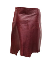 Amaya Arzuaga Vintage Asymmetric A Line Skirt in Oxblood Leather, UK10