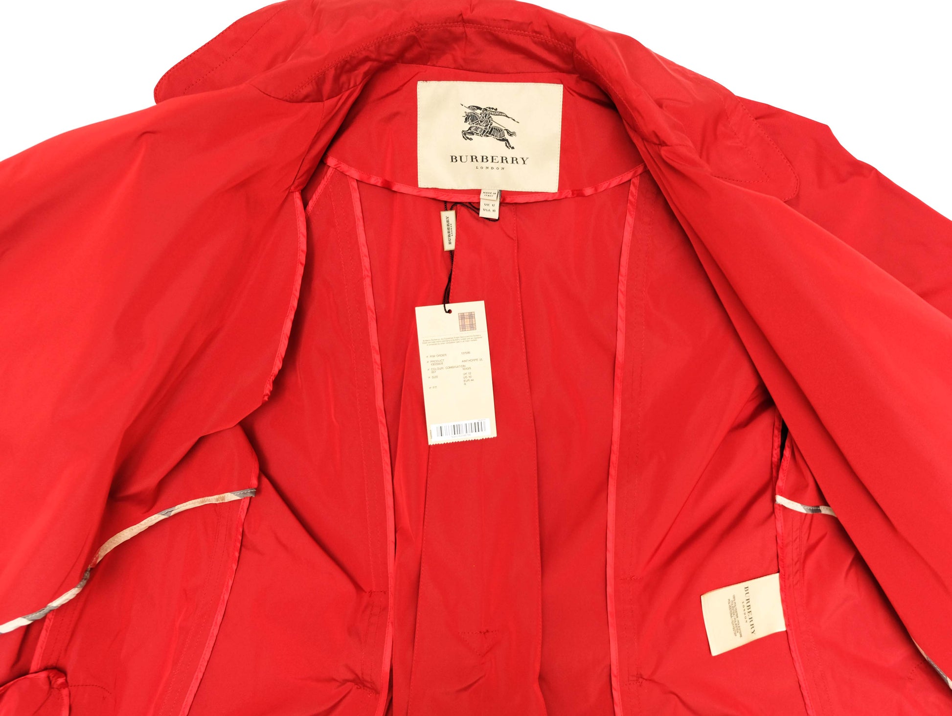 Burberry Raincoat in Red with Tie Belt, UK12