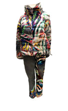 Escada Puffer Jacket in Psychedelic Fantasy Print, UK12