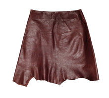 Amaya Arzuaga Vintage Asymmetric A Line Skirt in Oxblood Leather, UK10