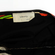 Liberty Vintage Maxi Dress in Black Velvet with Geometric Print, UK8-10