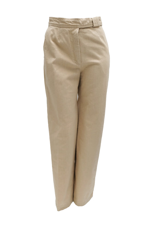 Max Mara Natural Denim Wide Leg Trousers, UK10