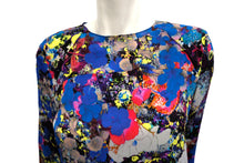 Erdem Round Neck Top in Multicoloured Printed Silk, UK10