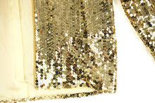 Hanae Mori 1980s Vintage Gold Sequin Evening Jacket, UK10