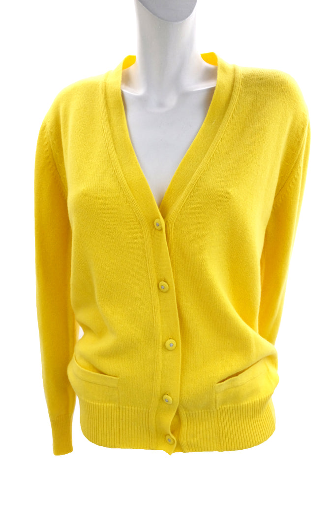 Versace Cardigan in Canary Yellow Wool, UK10-12 – Menage Modern Vintage