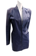 Alaïa Vintage Long Jacket in Purple Leather, UK8-10