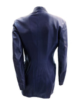 Alaïa Vintage Long Jacket in Purple Leather, UK8-10