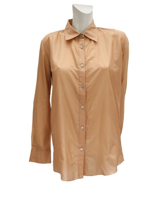 Celine Nude Silk Shirt, UK10-12