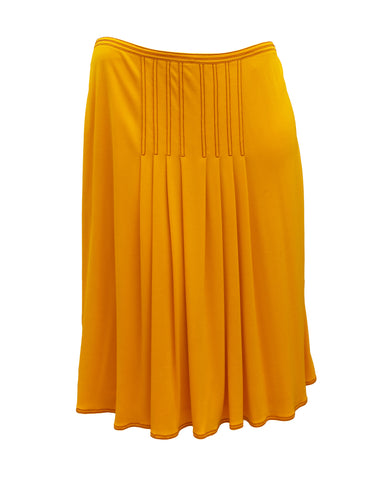 Hermès Vintage Pleated Skirt in Marigold Jersey, UK10-12