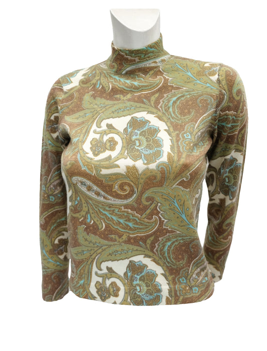 Leonard Paris Vintage Paisley Knit Top, S