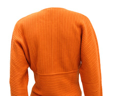 Hermès Vintage Half Zip Knit in Orange Wool & Cashmere Rib, M