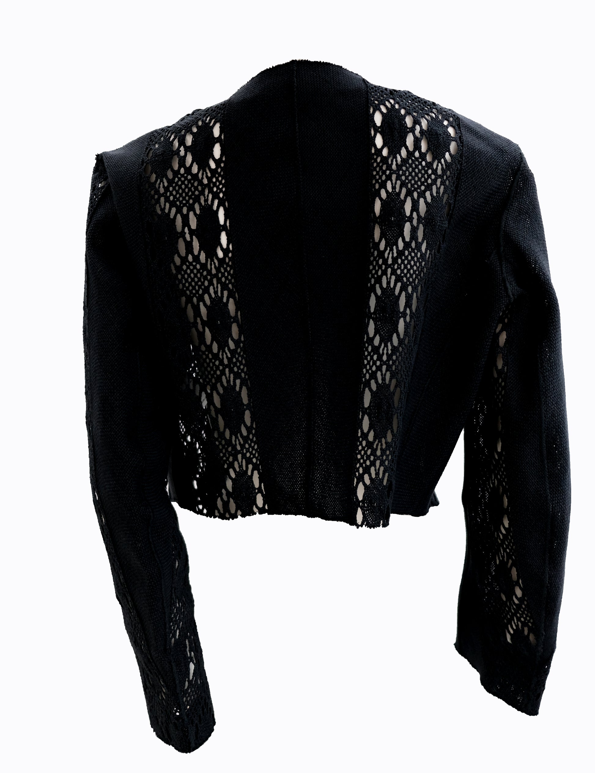 Yves Saint Laurent Vintage Black Crochet Bolero Jacket, UK12-14