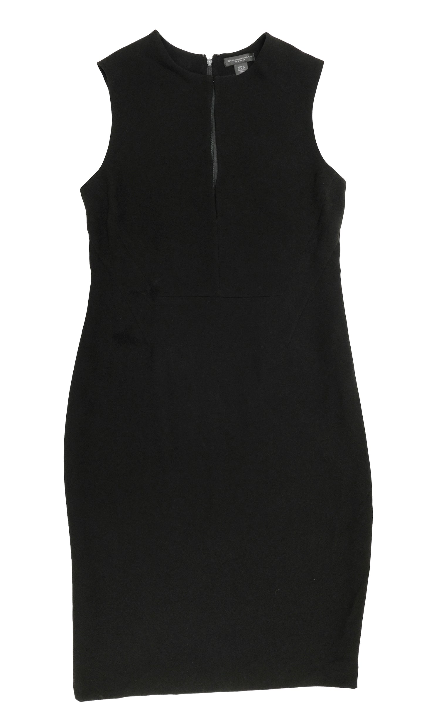 Donna Karan 1990s Vintage Minimalist Fitted Shift Dress, UK12