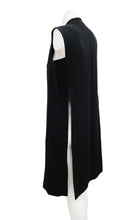 Vintage Long Gilet in Black Wool with Elaborate Gilt Buckle