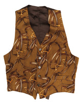 Vintage Waistcoat with Snaffle and Horsebit Print, M