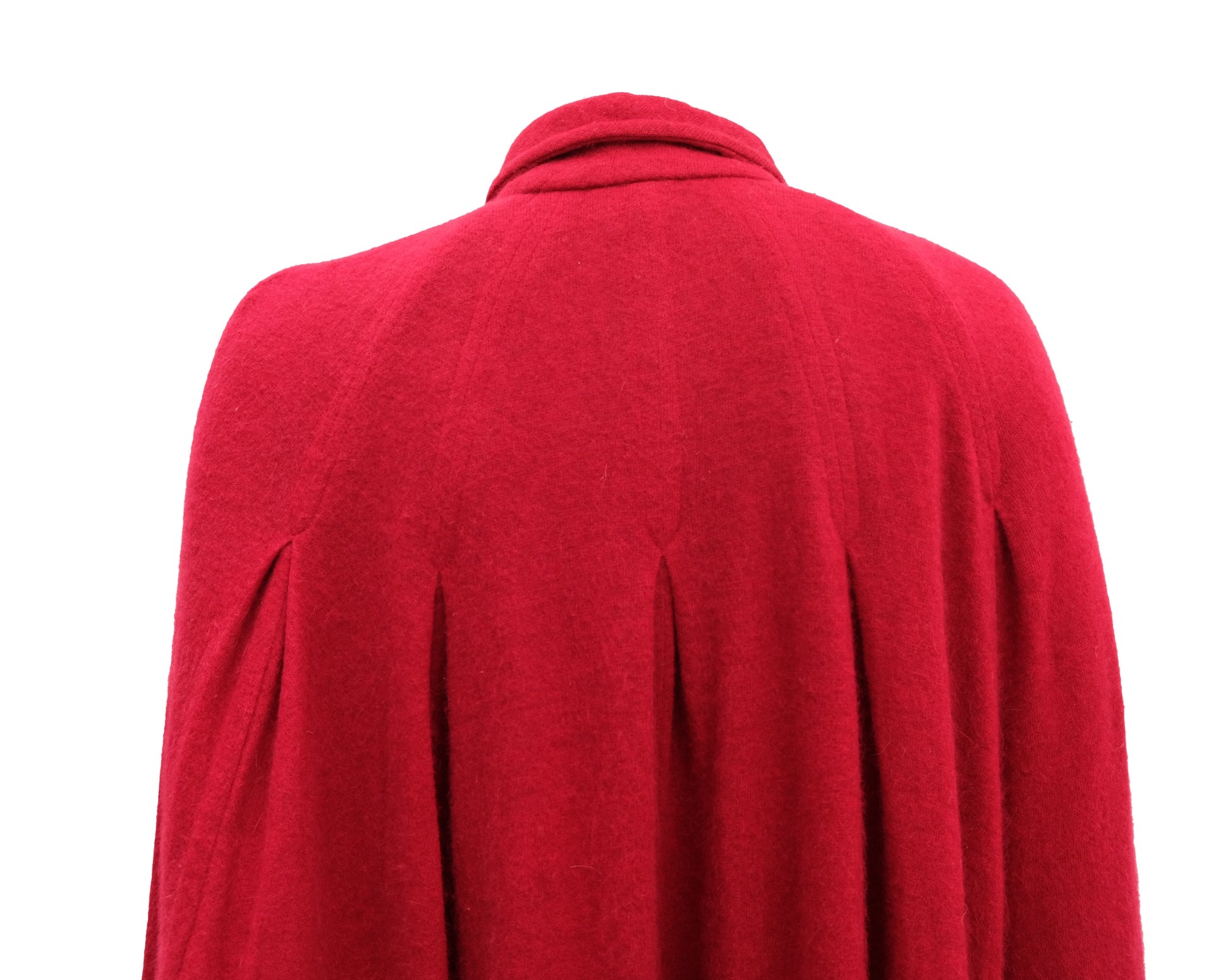 Valentino Vintage Knitted Cape in Cherry Red Cashmere, O/S