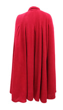 Valentino Vintage Knitted Cape in Cherry Red Cashmere, O/S