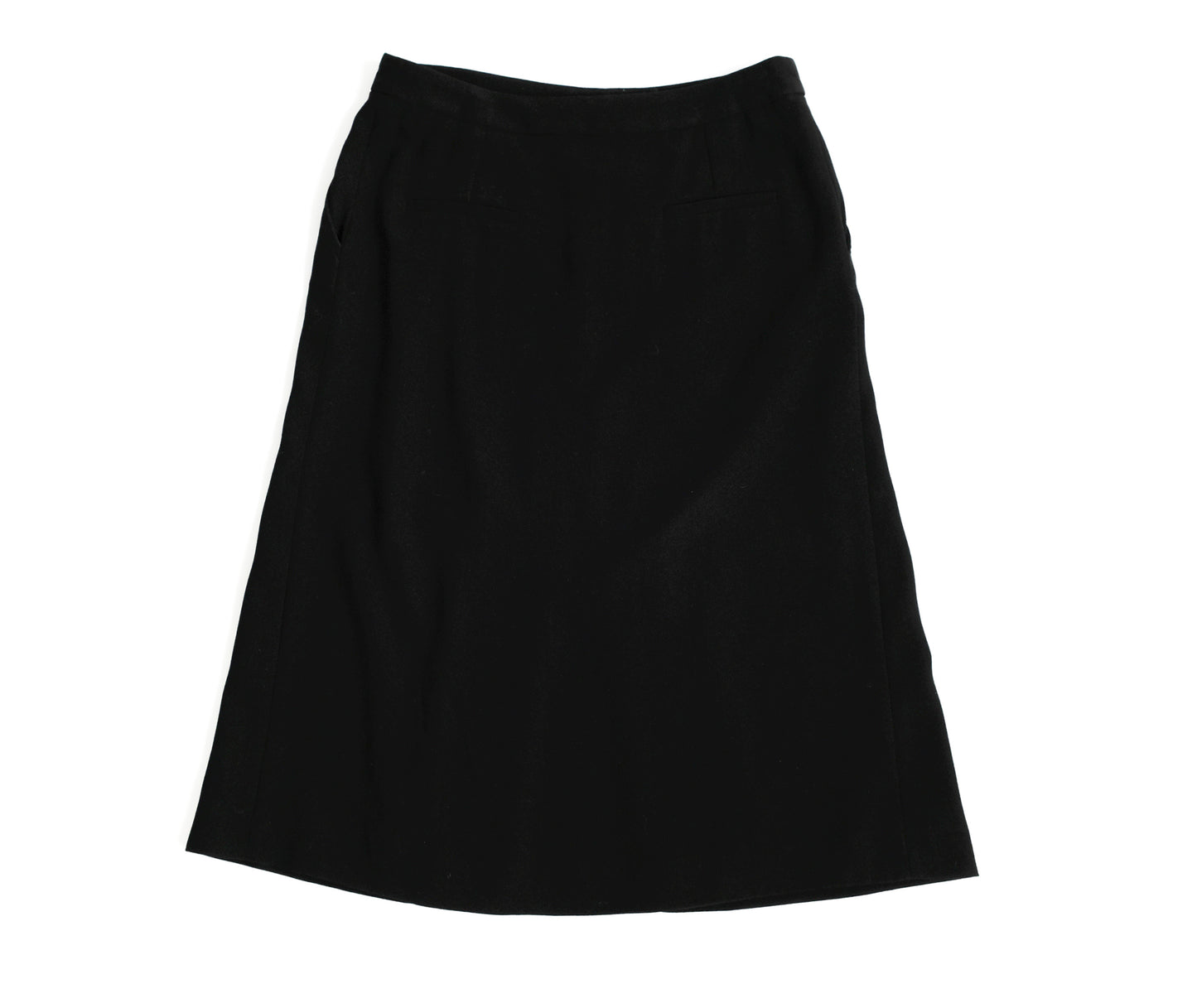 Joseph A-line Skirt in Black Crepe with Front Split, UK10