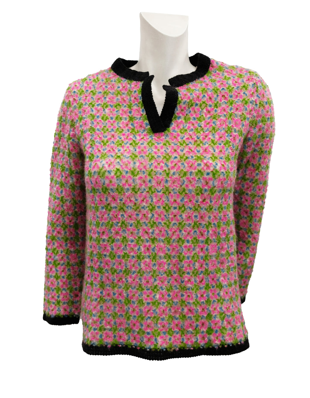 Nina Ricci Vintage Lacy Knit in Pink and Green, UK10