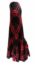 Ralph Lauren Plaid Silk Maxi Skirt with Flounce Hem, UK12