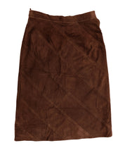 Bogner Vintage A-line Skirt in Chocolate Brown Suede, UK14