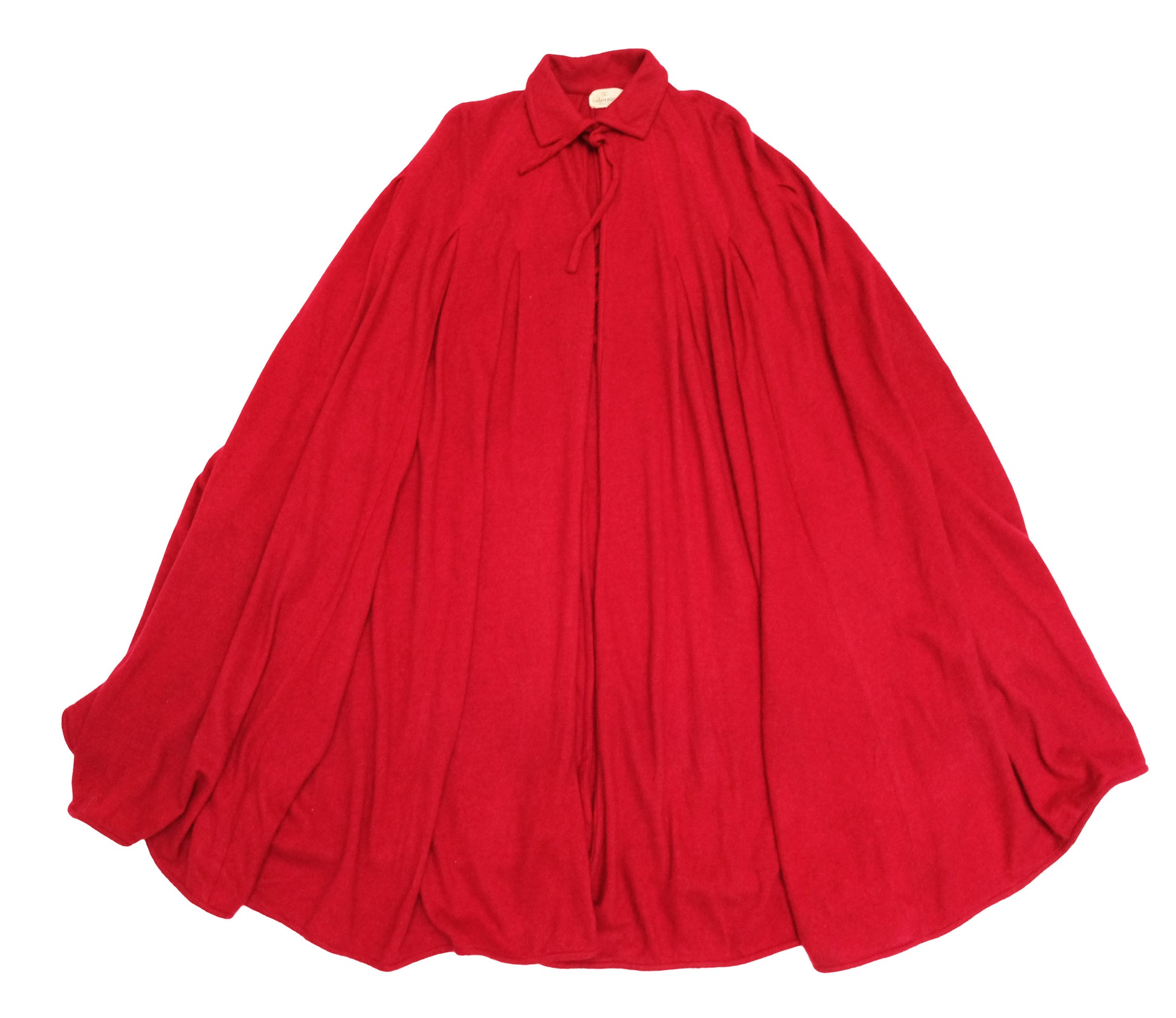 Valentino Vintage Knitted Cape in Cherry Red Cashmere, O/S