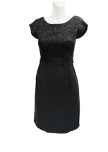Vintage Little Black Dress with Lace Bodice, UK8