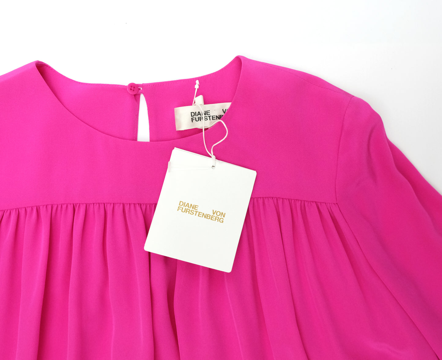 Diane von Furstenberg Pink Silk Tent Dress, UK8-10