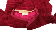 Sybil Connolly Vintage Gown in Ruby Red Pleated Linen, UK8
