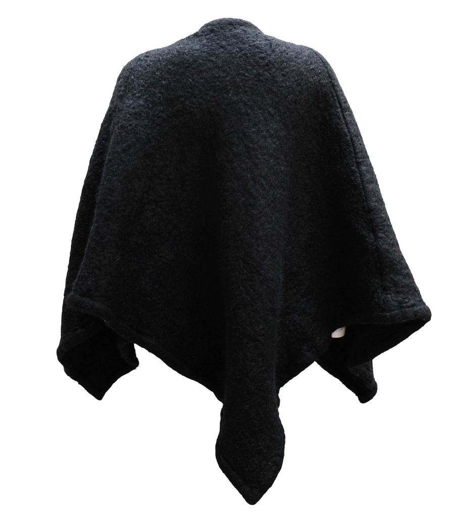 Lanvin Vintage Short Cape in Felted Black Wool, O/S – Menage Modern Vintage