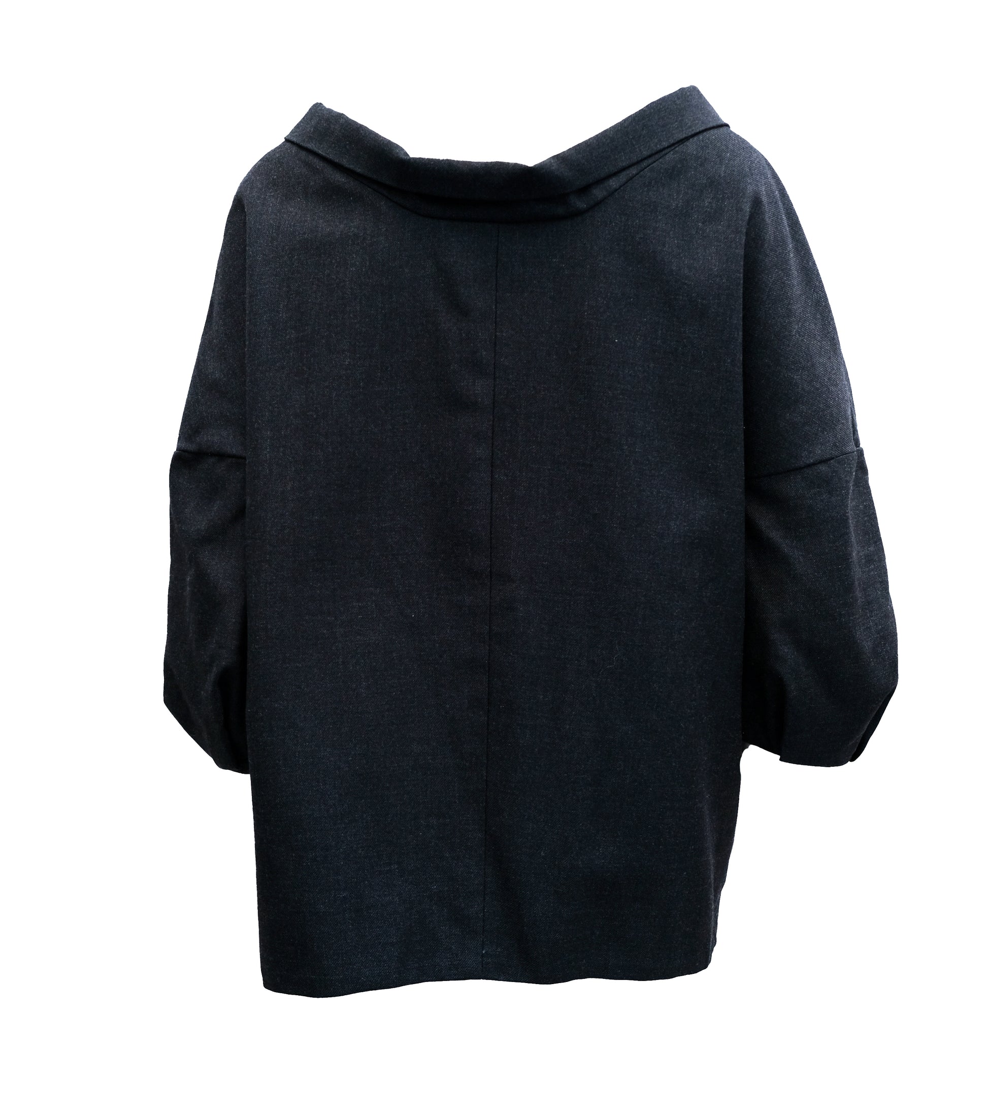 Marni Short Jacket in Charcoal Grey Wool, UK12-14