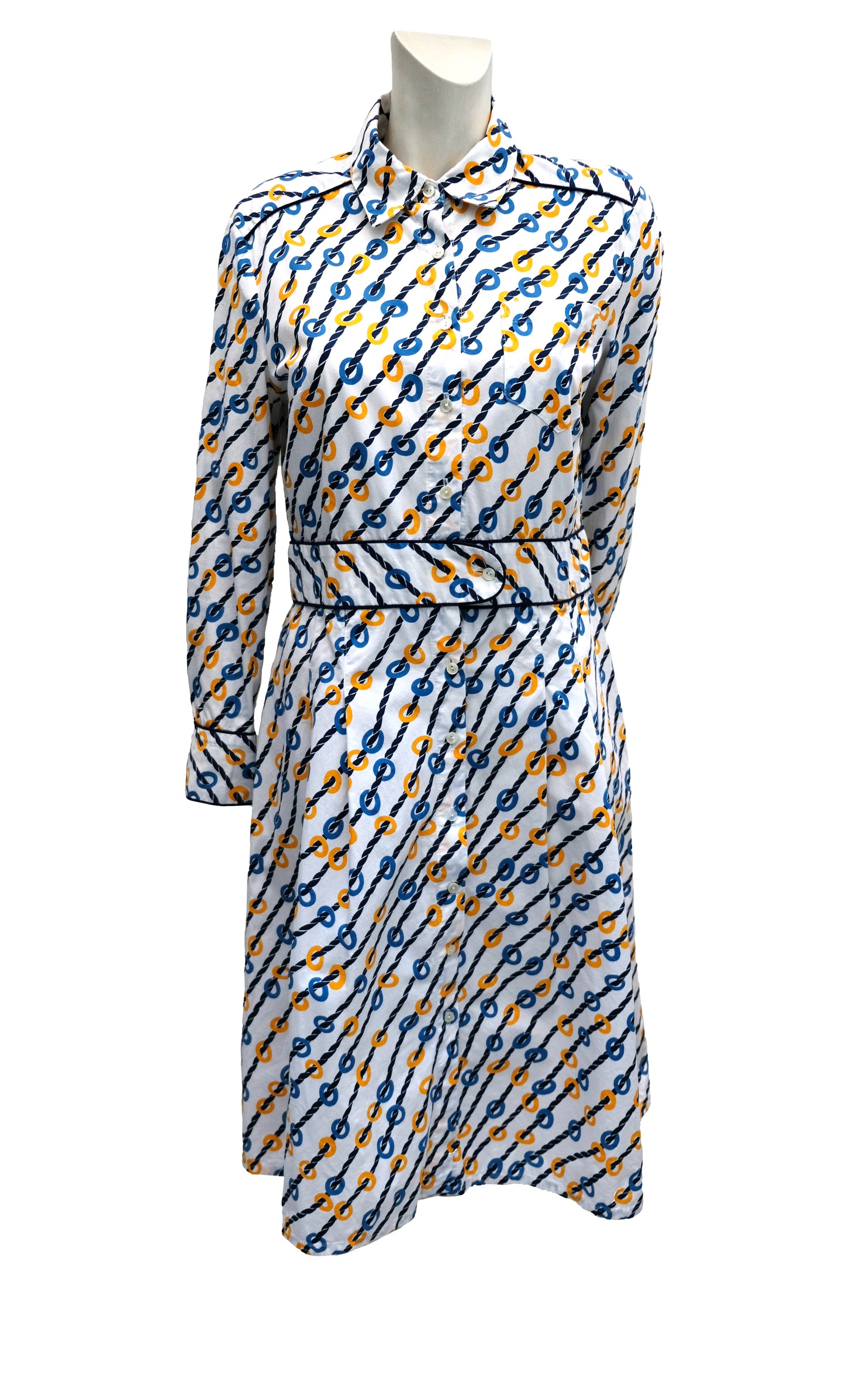 Eley Kishimoto Nautical Cotton Shirt Dress, UK12-14