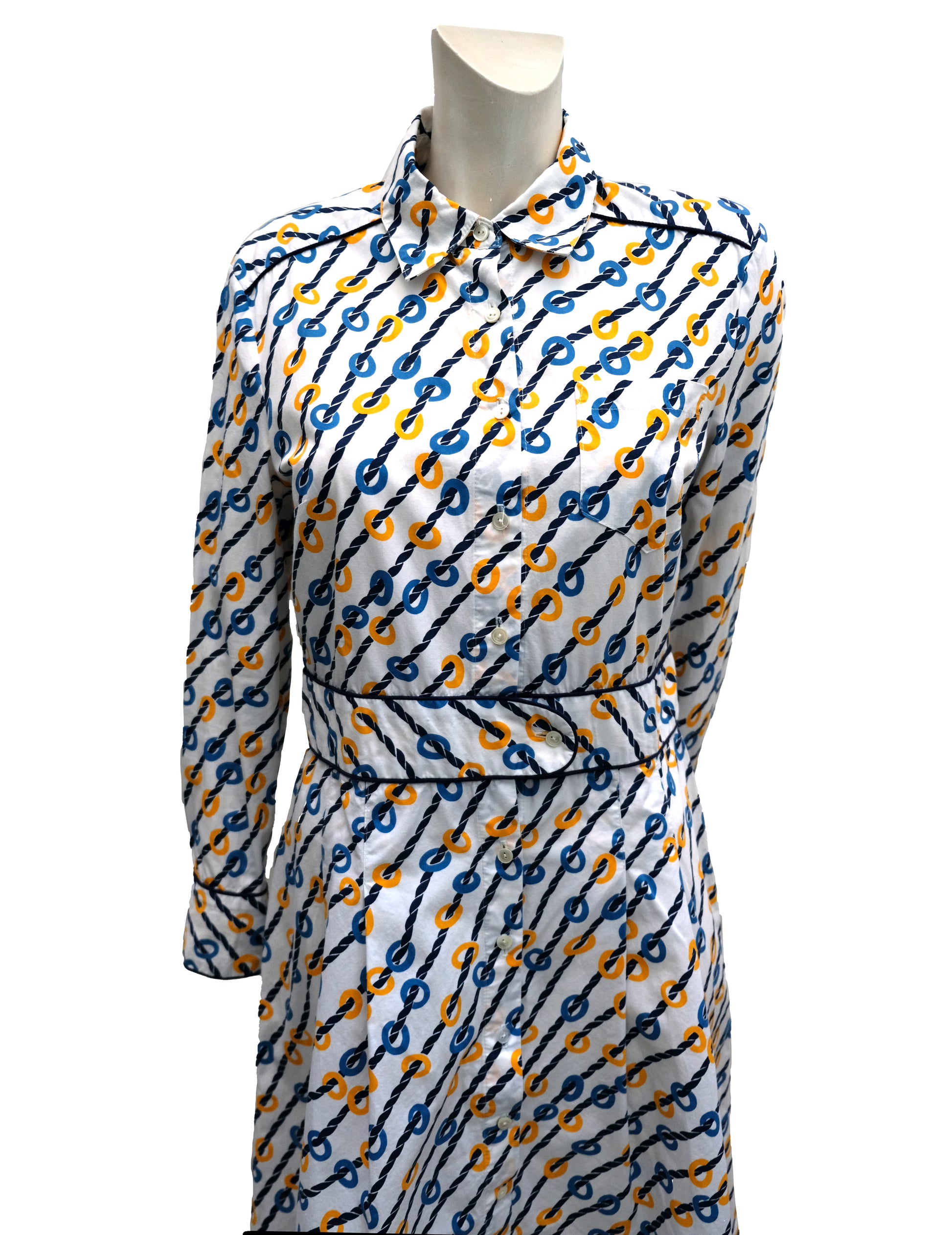 Eley Kishimoto Nautical Cotton Shirt Dress, UK12-14