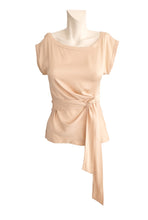 Diane von Furstenberg Top in Shell Pink Silk, UK8-10