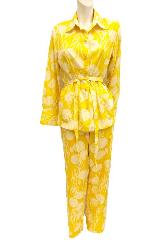 Lilly Pulitzer Bright Yellow Floral Pyjama Lounge Suit, UK12-14