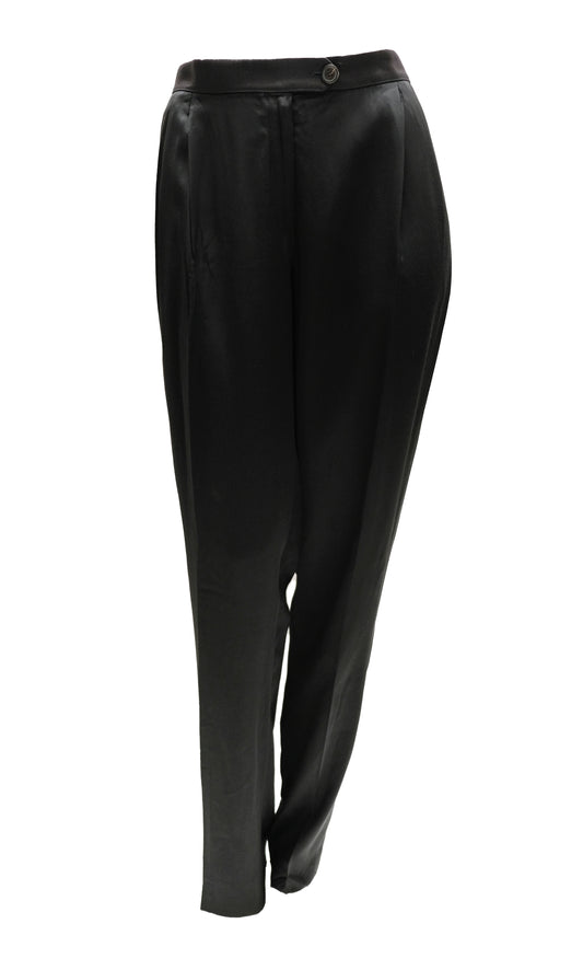 Lanvin Eté 2006 Formal Trousers in Black Silk, UK12