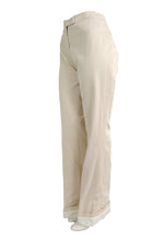 Alexander McQueen Flared Trousers in Ivory Cotton, IT44 UK10-12