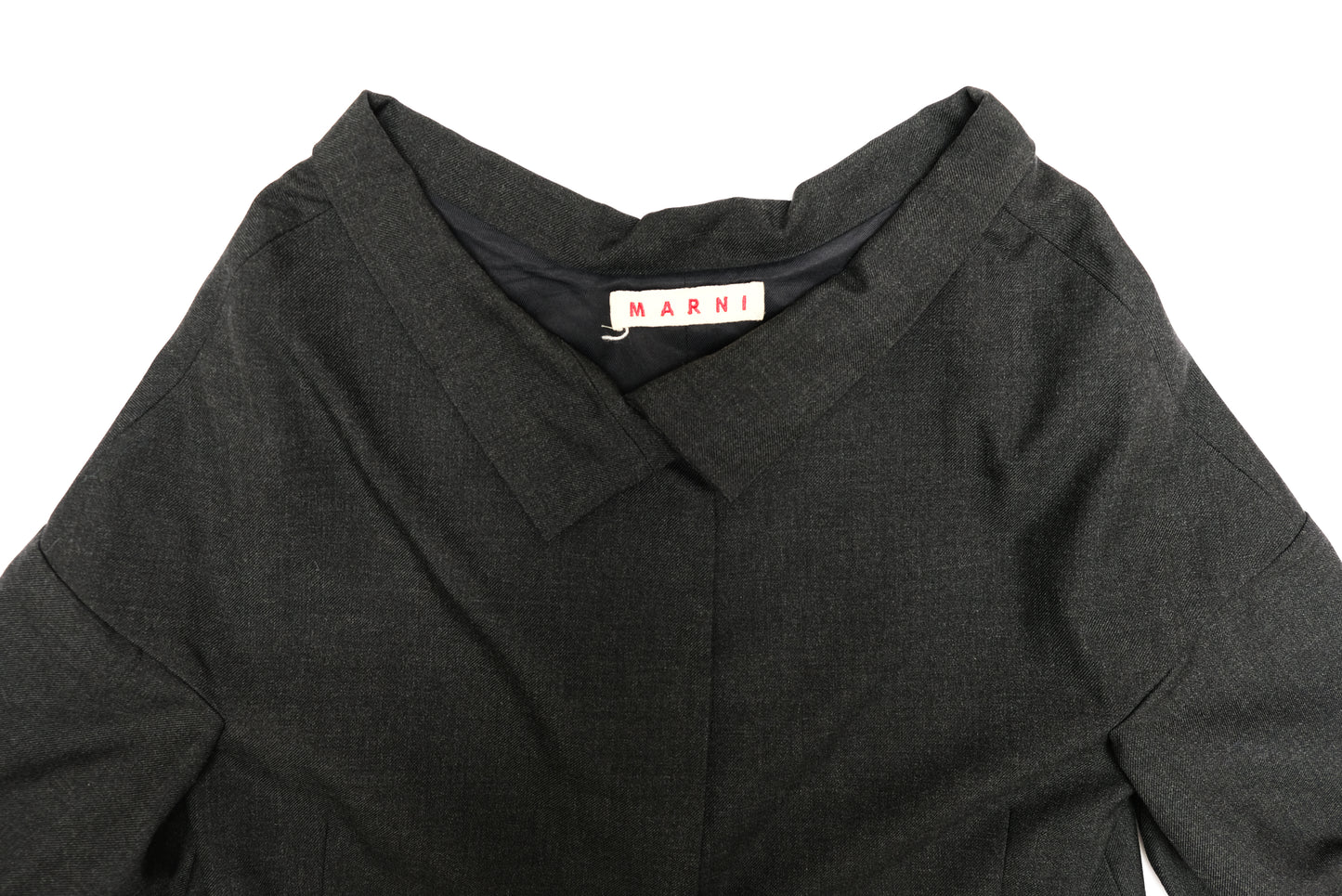 Marni Short Jacket in Charcoal Grey Wool, UK12-14