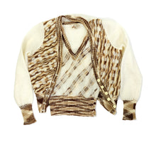 1970s Vintage Italian Hand Knitted Twinset, Extra Small